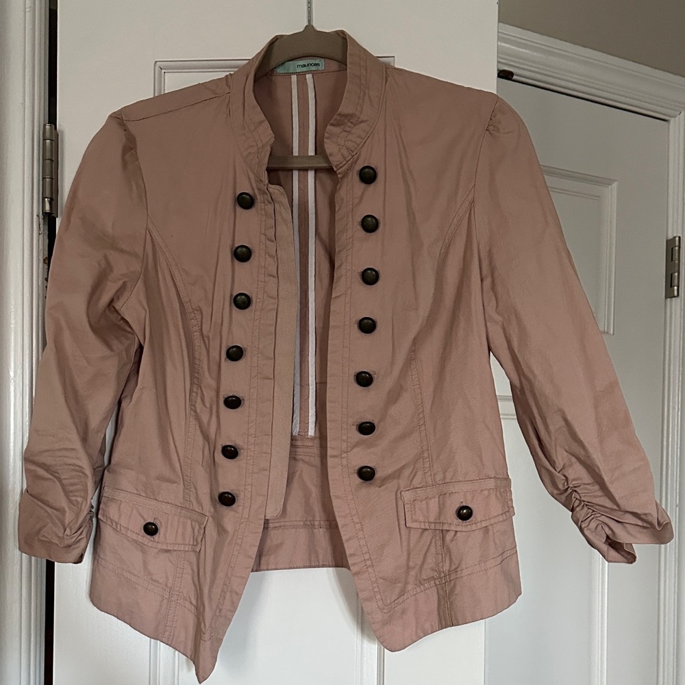 Maurices Women's Pink Military Blazer